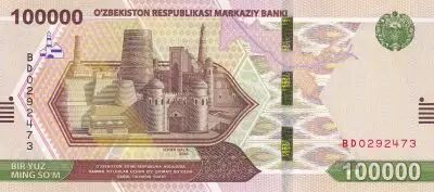 Usbekistan 100000 Som - Monuments - 2021 - P.NEW