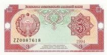 Uzbekistan 3 Som - 1994 - Remplacement - P.74