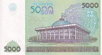 Uzbekistan 5000 Sum - Parliament - 2001 - UNC - P.83