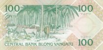 Vanuatu 100 Vatu 1982 - Melanesian local chief, cows - Prefix AA
