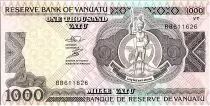 Vanuatu 1000 Vatu - Melanesian local chief, Polynesian boat - 1993 Prefix BB