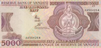 Vanuatu 5000 Vatu Chef M�lan�sien - Tour en bois - 1995