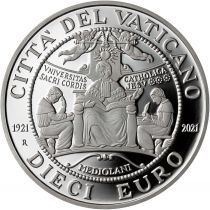 Vatican 100 ans de l\'Université Catholique du Sacré-Coeur - 10 Euros Argent Vatican 2021