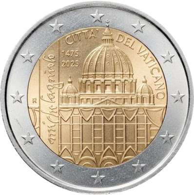 Vatican 2 Euros Comm�mo. BU 2025 - 550�me anniversaire de la naissance de Michel-Ange