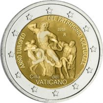 Vatican 2 Euros Commémo. Vatican 2018 - Année Européenne du Patrimoine culturel