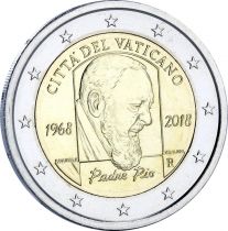 Vatican 2 Euros Commémo. Vatican 2018 BU (FDC) - 50 ans Mort Padre Pio