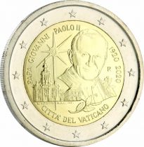 Vatican 2 Euros Commémo. Vatican 2020 - 100 ans de la naissance du pape Jean-Paul II