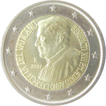 Vatican 2 Euros Commémorative - Vatican 2007 80 ans de Benoit XVI\ \ 