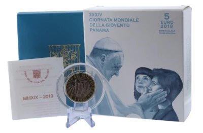 Vatican 5 Euro -  Journ�es Mondiales de la Jeunesse BE - 2019 - Pape Fran�ois