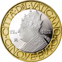 Vatican 5 Euros BE Bim&eacute;tallique Vatican 2021 - Pape L&eacute;on X