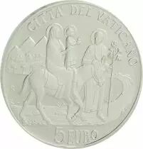 Vatican 96e Journ&eacute;e des Migrants et des R&eacute;fugi&eacute;s - Benoit XVI - 5 Euros Argent Vatican 2010