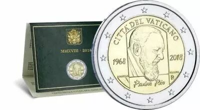 Vatican City State 2 Euros Comm�mo. Vatican 2018 BU (FDC) - 50 ans Mort Padre Pio
