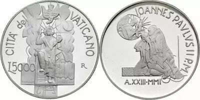Vatican City State 5000 Lire - Jean-Paul II - Resurrection 2001 - with certificate and box