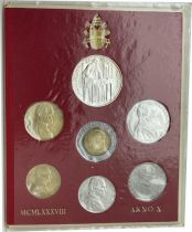 Vatican City State Mint set of 7 coins John Paul II 1988 Roma