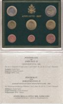Vatican City State Proof set of 2005 - Benoit XVI - 8 coins in Euros - Folder used.