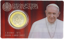 Vatican Pape François - 1 Euro 2022 Vatican - SOUS BLISTER (Coincard n°1)