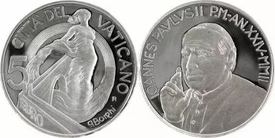 Vatikanstadt 5 euros - Jean-Paul II - Europe: Project of Peace and Fraternity-  Silver - with certificat and without