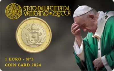 Vatikanstadt Pope Francis - Coincard n�3 - 1 Euro 2024 - UNDER BLISTER