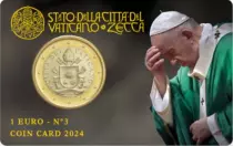 Vatikanstadt Pope Francis - Coincard n&deg;3 - 1 Euro 2024 - UNDER BLISTER