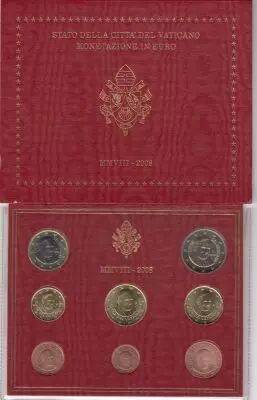 Vatikanstadt Proof set of 2008 - Benoit XVI - 8 coins in Euros