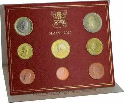 Vatikanstadt Proof set of 2015 - Pope Francois- 8 coins in Euros