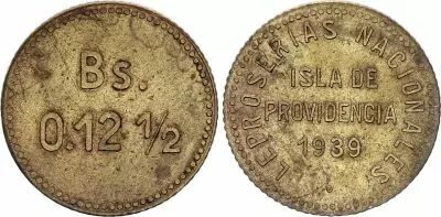 Venezuela 0.012 1/2 Bolivar - L�proserie de Isla de Providencia - 1939