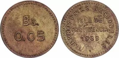 Venezuela 0.05 Bolivar - L�proserie de Isla de Providencia - 1939