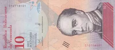 Venezuela 10 Bolivares - Simon Bolivar - Fourmilier - 2018 - Lettre C