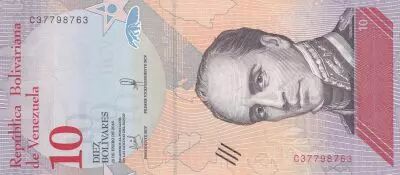 Venezuela 10 Bolivares Rafael Urdaneta - Anteater - 2018