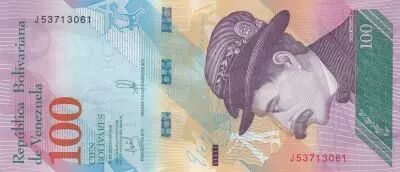 Venezuela 100 Bolivares - Ezequiel Zamora - Monkey - 22-03-2018 - Letter J