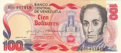 Venezuela 100 Bolivares - Simon Bolivar - Exp�dition de Los Cayos - 29-01-1980 - S�rie A