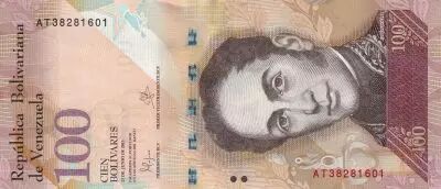 Venezuela 100 Bolivares - Simon Bolivar - Petit cardinal - 23-06-2015 - S�rie AT