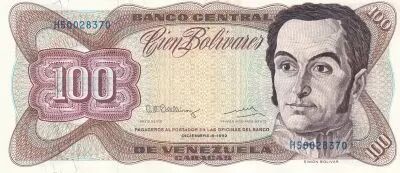 Venezuela 100 Bolivares Simon Bolivar - 08-12-1992 - S�rie H