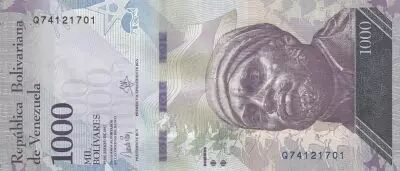 Venezuela 1000 Bolivares - Pedro Camejo - Tatous - 23-03-2017 - Lettre Q