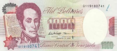Venezuela 1000 Bolivars - Simon Bolivar - 1998 - Series Q