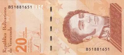 Venezuela 20 Bolivares - Simon Bolivar - Battle of Carabobo - 29-04-2021 - Serial B