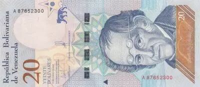 Venezuela 20 Bolivares - Sim�n Rodr�guez - Jaguar - 15-01-2018 - Letter A