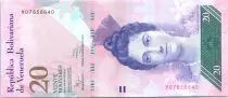 Venezuela 20 Bolivares Luisa Caceres de Artsmendi - Tortles - 2014
