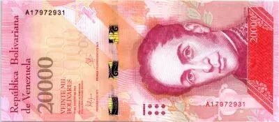 Venezuela 20000 Bolivares Simon Rodriguez - Birds - 2016