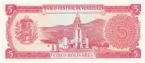 Venezuela 5 Bolivares - Simon Bolivar - F de Miranda - 1989 - Série E - P.70b
