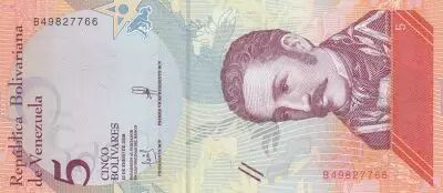 Venezuela 5 Bolivares Jos� Felix Ribas - Frog - 2018