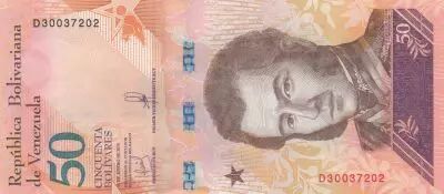 Venezuela 50 Bolivares - Antonio Jos� de Sucre - Ocelot - 15-01-2018 - Letter D