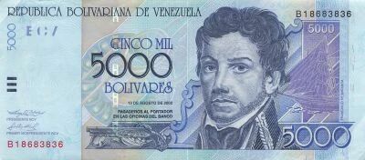 Venezuela 5000 Bolivares - Francisco De Miranda - 13-08-2002 - P.84