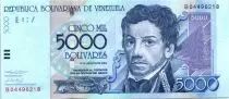Venezuela 5000 Bolivares F. de Miranda - Hydroelectric dam - 2002