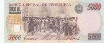 Venezuela 5000 Bolivares Simon Bolivar - Independance day - 1996 - Serial B