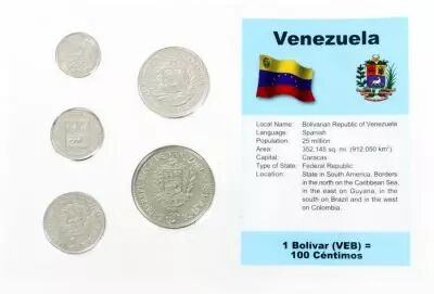 Venezuela Blister 5 monnaies VENEZUELA (25 centimos � 5 bolivares)