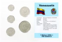 Venezuela Blister 5 monnaies VENEZUELA (25 centimos à 5 bolivares)