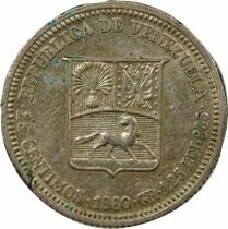 Venezuela Simon Bolivar - 25 Centimos Argent - 1960 Paris