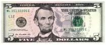 Vereinigte Staaten von Amerika 5 Dollars Lincoln - Lincoln Memorial 2013 L12 San Francisco