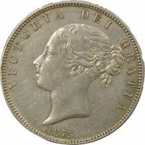 Victoria - 1/2 Silver Crown, 1st Portrait, 2nd Type - 1875 London